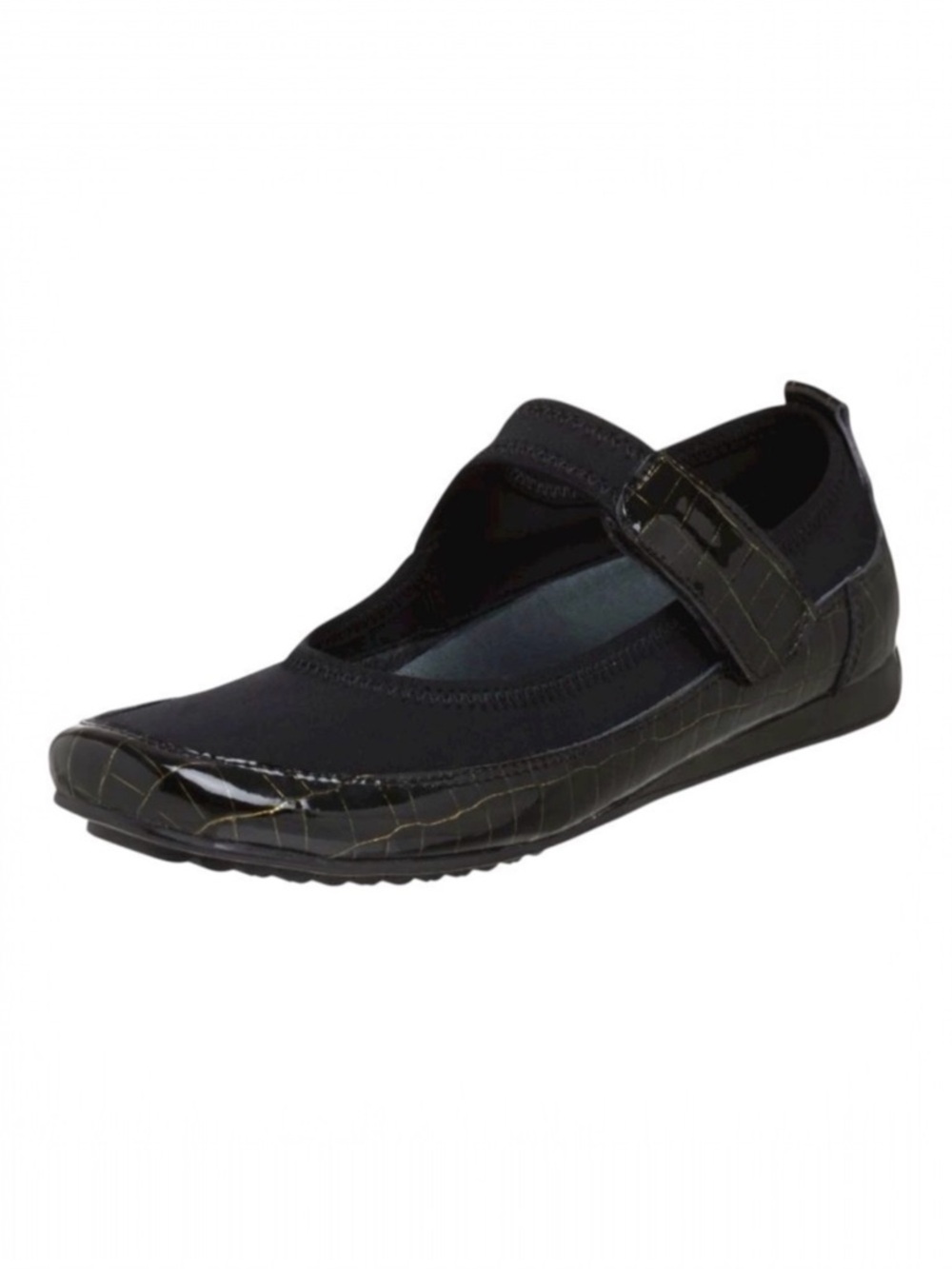Helle Comfort Lidia Patent Leather Fabric Hook Loop Maryjane Flats Size 5.5‎